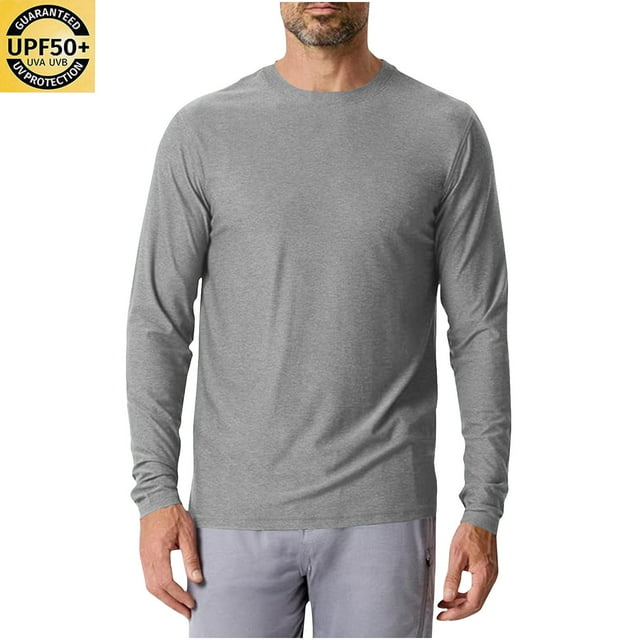 cllios Men's Sun Protection UPF 50+ Shirts Long Sleeve Running Workout Athletic Gym Shirt UV Swim Fish Rash Guard Hiking