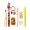 Yellow, variant on Christmas Stationery Set 7-Piece Back to School Holiday Gift Pens Pencil Eraser Keychain Sharpeners Craft Supplies - 7.5x5.5x1.5in