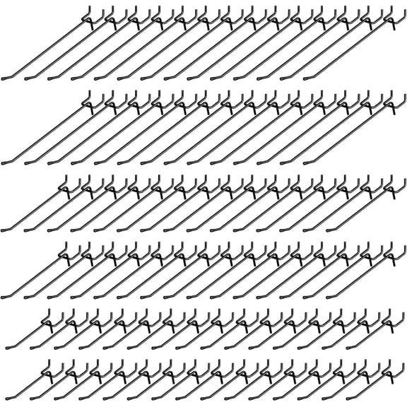 INCLY 120 pack Steel Pegboard Hooks, 4/6/8 inch Peg Board Shelving Hooks Accessories, Fit 1/8" & 1/4" Pegboard for Garage