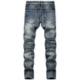 thumbnail image 2 of SWSMCLT Men's Mid Rise Casual Slim Fit Winter Ankle Fashion Denim Pants Stretch Jeans Trousers Straight Leg Casual Pants Style 30, 2 of 4