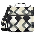 thumbnail image 2 of Zipper Binder Squares and Diamond Patterns 1.5 Inch Binder Folder Bag with Shoulder Strap and Handle, 2 of 8