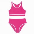 thumbnail image 3 of CAICJ98 Girls Swimsuits 2 Piece Bathing Suit Bikini Set Beach Sporty Color Block Girls' Swimwear (10-11 Years,Hot Pink), 3 of 7