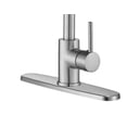 thumbnail image 5 of DAX Brass Single Handle Pull Down Kitchen Faucet with Dual Sprayer and Deck Plate, Nickel, 5 of 6