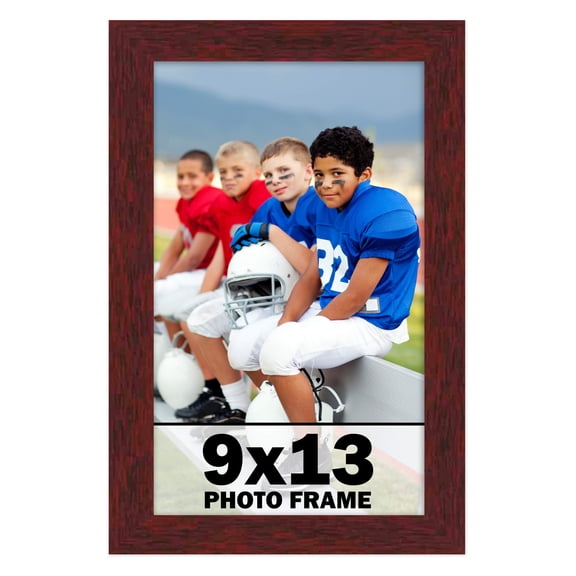 9x13 Frame Brown Mahogany Picture Frame - Solid Wood Frame Kit Includes UV Acrylic Plexiglass, Acid