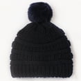 thumbnail image 2 of Karoyedx Knit Beanie Hat for Children Toddler Baby Boys Girls Knitted Cap Beaniess Pompom Elastics Turban Winter Warm Hat Navy Size,One Size, 2 of 4