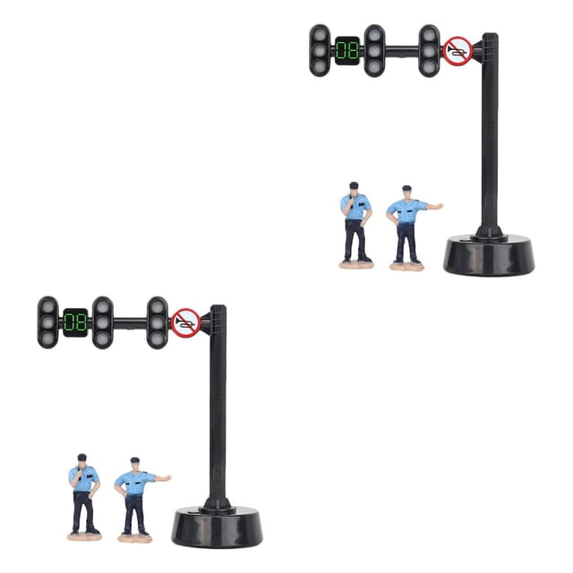 Bewildely Mini Crosswalk Road Sign Electric Traffic Party Toy Sound Light w/ & Light Luz de vehículos de motor 2Conjunto