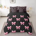 thumbnail image 2 of Castle Fairy Cartoon Ribbon Bow Girl Twin Bedding Sets 7-Piece,Dreamy Princess Bedding Comforter Set Microfiber,Kawaii Bowknot Breathable Sheet Sets,Super Cozy Room Decor,Reversible, 2 of 8