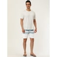 thumbnail image 4 of INSPIRE CHIC Men's Striped Beach Shorts Color Block Swimming Drawstring Board Surfing Shorts White Blue 34, 4 of 6