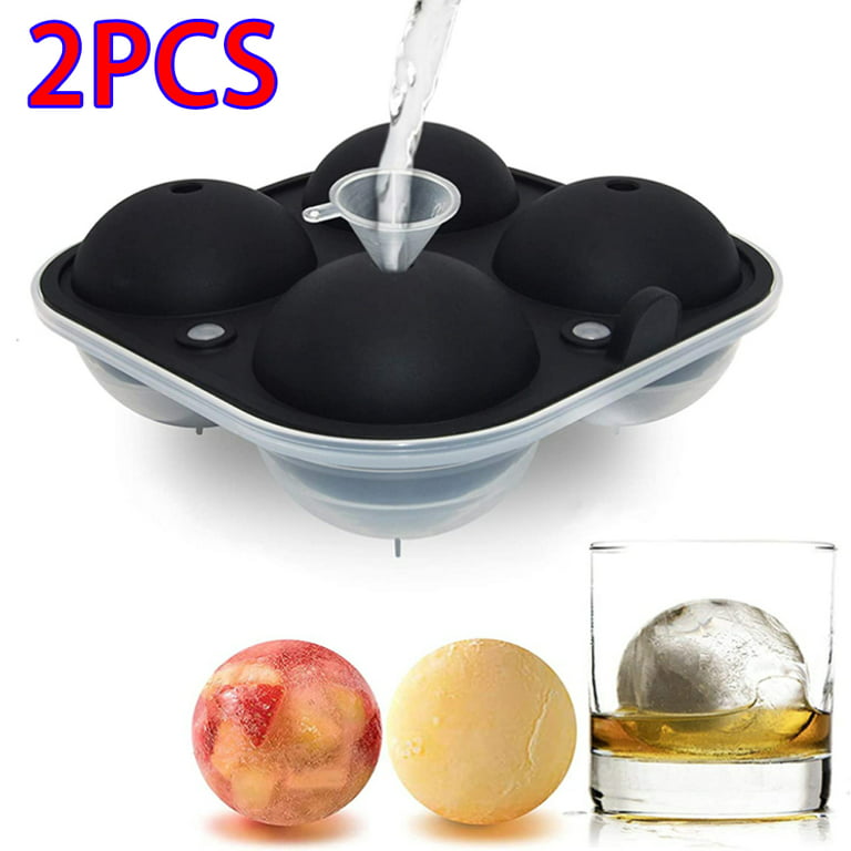 2pcs Sphere Ice Molds, Ice Cube Trays Large Silicon Ice Cubes Mold, Ice Ball  Maker Round Ice Mold