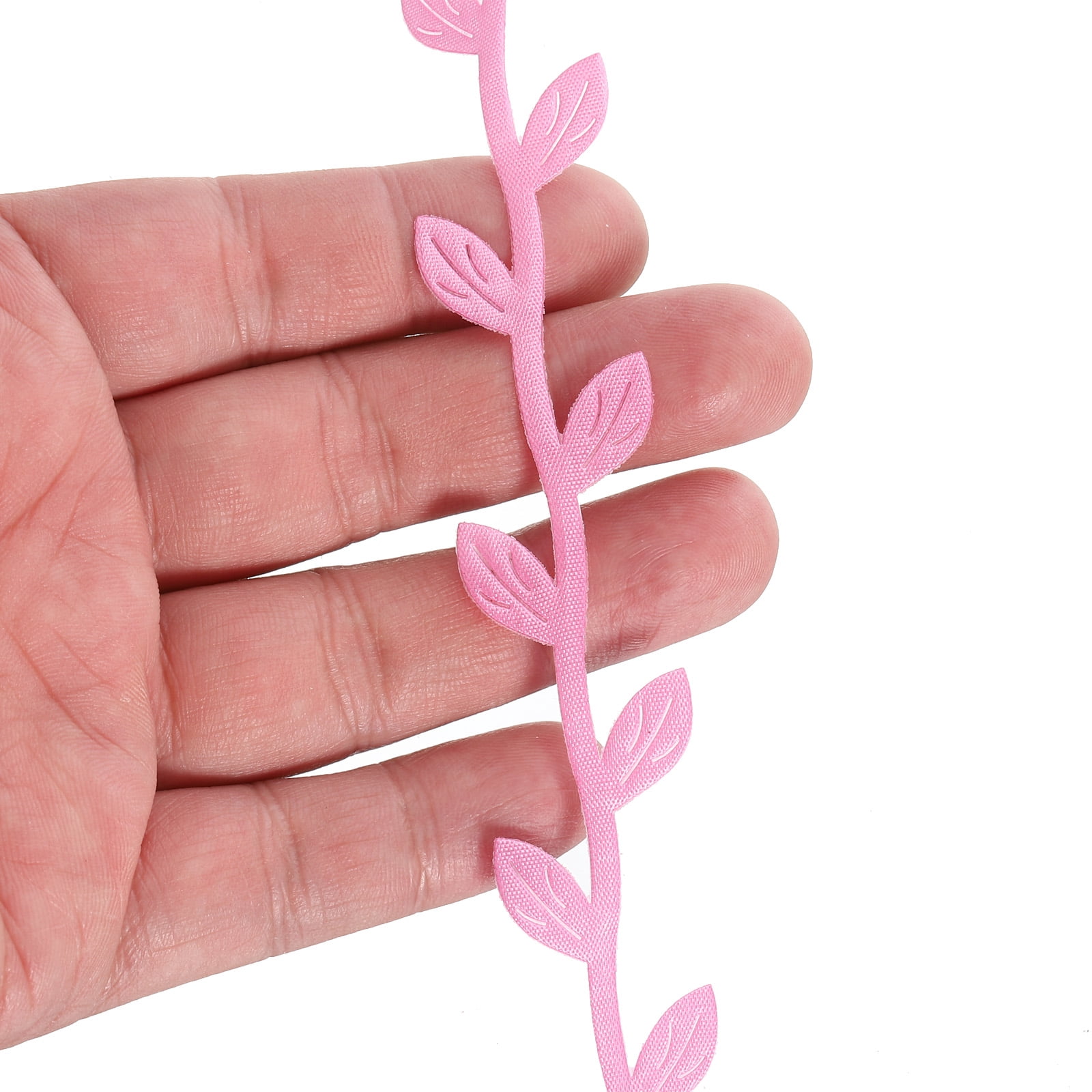 Unique Bargains Leaf Ribbon Artificial Leaf String for Wreath Making Gift Wrapping Pink