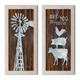 thumbnail image 2 of Gango Home Decor Rustic Windmill & Farm Animal Kitchen Wall Art; Two 8x18in Art Prints in Distressed White Frames, 2 of 6