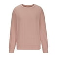 thumbnail image 6 of UTSJKR Women's Fall Pullover Tops Long Sleeve Tunic Tops 2024 Fashion Elegant Solid Crew Neck Blouses Casual Loose Fit Soft Basic Shirts Pink M, 6 of 7