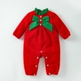 thumbnail image 2 of Gelikeya Christmas Baby Boy Outfit Clothes Long Sleeve Formal Toddler Rompers Soft and Breathable Winter Bodysuit Party Wear (A01 Red, 6-12 Months), 2 of 3