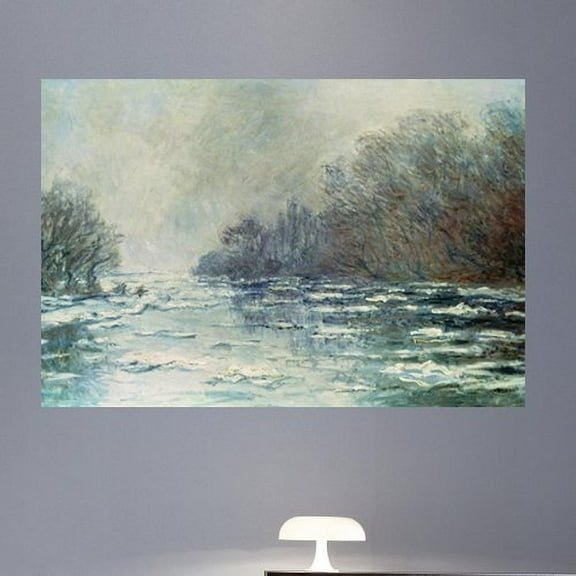 Wallhogs Monet The Break Up at Vetheuil (1883) Wall Mural