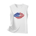 thumbnail image 4 of Usmisi 4th of July Tank Tops Independence Day Patriotic Regular Fit Racerback Shirts Vest Womens Fashion Lips Flag Print Crewneck Sleeveless Summer Blouses White xxl, 4 of 5