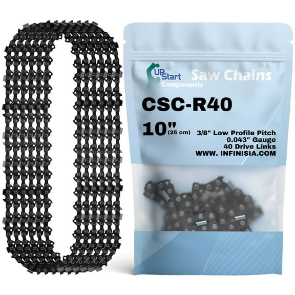 6-Pack 10-Inch Chainsaw Chain R40 Replacement for Troy-Bilt Dura-Lite Pole Saw