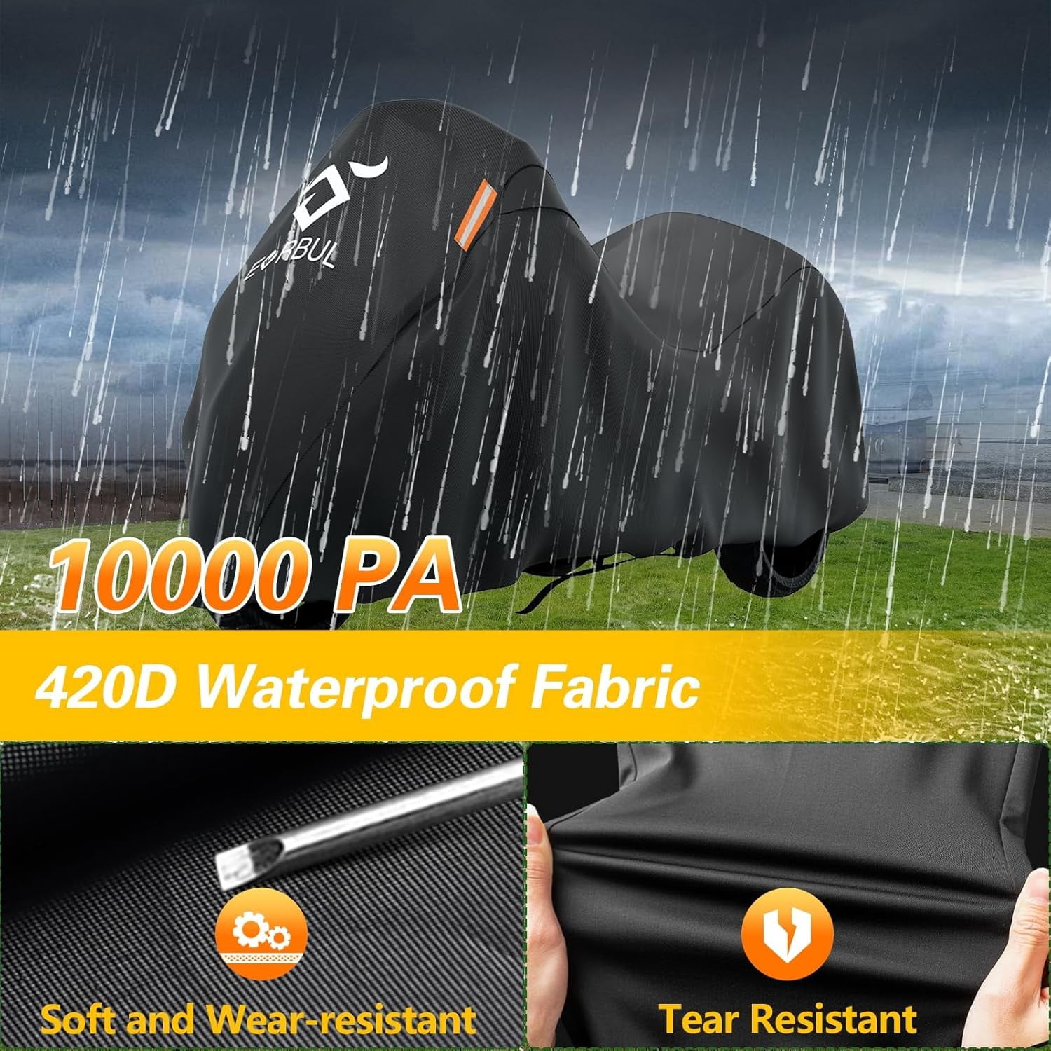 Motorcycle Cover for Trike Models Freewheeler Tri Glide Ultra and CVO Vers 420D