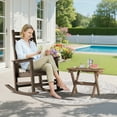 thumbnail image 3 of SERWALL Outdoor Small Folding Side Table, HDPE All Weather Adirondack End Table, No Assembly Required, Brown, 3 of 9