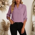 thumbnail image 6 of QGJZVUNL Business Casual Outfits for Women V Neck Shirts with Chest Pockets Dressy Wotk Tops Size L, 6 of 8
