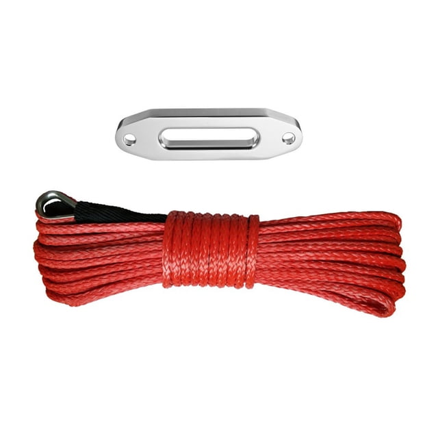 6mm*15m 1/4" X 50ft ATV Winch Line Add 4000lbs Hawse Fairlead,Synthetic Rope,Boat Winch Rope,Winch Cable ,Easy to Use