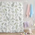 thumbnail image 2 of Shower Curtain Green Leaf Shower Curtains for Bathroom Decor, Waterproof Polyester Shower Curtain Set with Hooks, Extra Long 72" x 84" Spring Leaf, 2 of 9
