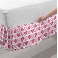 thumbnail image 2 of Vintage Valentine Bed Skirt, Monochrome Pattern with Floral and Love Written Hearts Irregular Dots, Elastic Bedskirt Dust Ruffle Wrap Around for Bedding Decor, 4 Sizes, Pink and White, by Ambesonne, 2 of 2