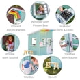 thumbnail image 4 of Teamson Kids Issac Wooden Playhouse with Kitchen, Flower Box and Bench, Blue, 4 of 16