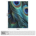 thumbnail image 4 of Pratyus Peacock Feathers Soft Cozy Printed Blanket & Throw for All Seasons - Excellent Hand Feel Lightweight Anti-Wrinkle Flannel Blanket Gifts 60x80in, 4 of 6