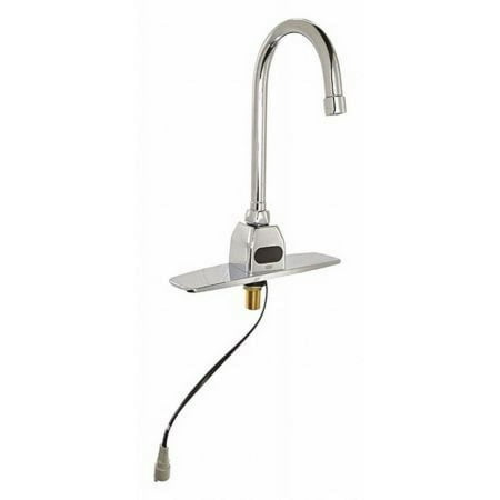 AquaSense® Single Hole Gooseneck Sensor Faucet with 1.5 gpm Aerator and 8" Widespread Cover Plate in Chrome