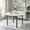 White+Black, variant on Demi Bonn 42" Round Dining Table, Modern MDF Top with Gray Tempered Glass Inlay, Black Metal Base & Lower Glass Shelf for 4-6 People, White