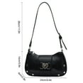 thumbnail image 2 of Yucurem Pu Leather Chic Hobo Bag Adjustable Strap Women Y2k Messenger Bag (Black) PU Leather bag (Black), 2 of 10
