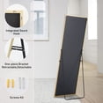 thumbnail image 5 of MAYEERTY 64in Full Length Mirror Rectangle Standing Floor Mirror with Bracket, Aluminum Alloy, Gold, 5 of 6