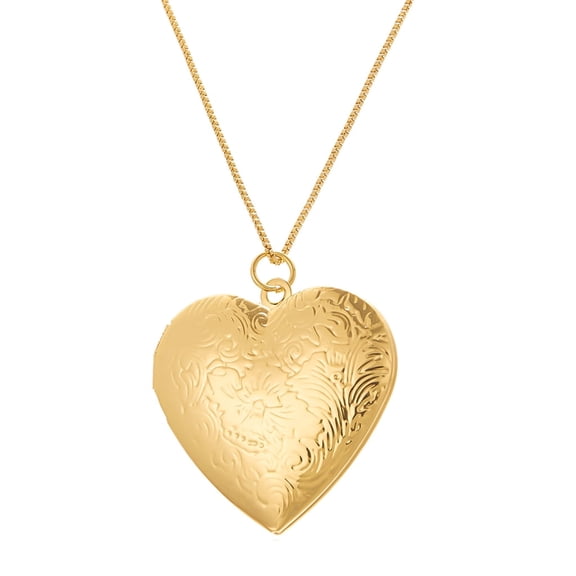 DESIGNICE Love Heart Locket Necklace to Hold Pictures Engraved Silver Plated Jewelry