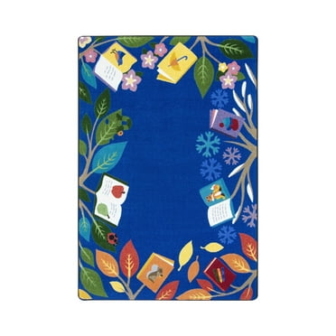 Joy Carpets 2020C Books For All Seasons Rectangle Area Rug  Multi Color - 5 ft. 4 in. x 7 ft. 8 in.