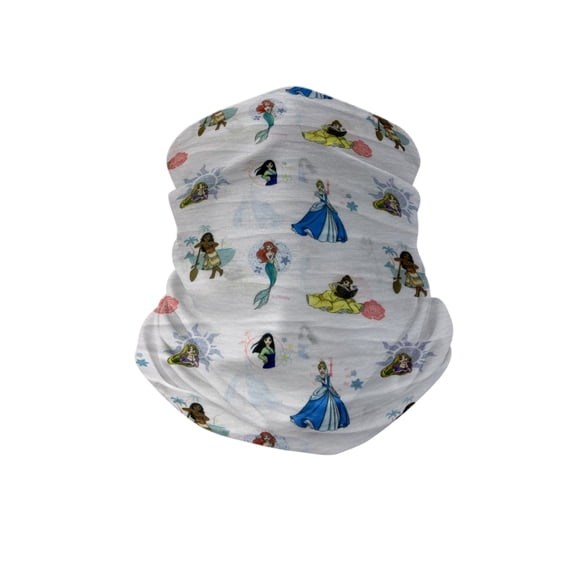 Kids Girls Disney Princess 10 Pack All-Over Print Neck Gaiter Wrap Lightweight