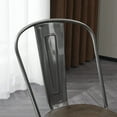 thumbnail image 5 of Nazhura Farmhouse Tolix Metal Wood Dining Side Chair, Brushed Metal (Set of 4), 5 of 7
