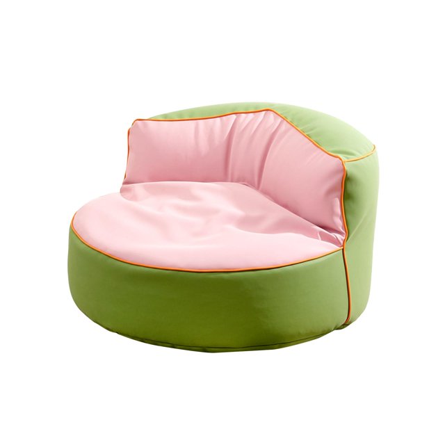 Silla Con Forma De Puf, Práctico Sofá Redondo Para Sala De Estar, Dormitorio, Relajante, Color Rosa
