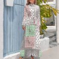 thumbnail image 4 of Paisley Bandana Pattern Women's Long Dress Long Sleeves Dress Vintage Dresses Party Maxi Dress High Waist Dress, 4 of 4