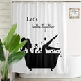 thumbnail image 2 of Get Naked Bath Shower Curtain Set Funny Quotes Girl Beauty Black and White Shower Curtains Home Decorative Waterproof Polyester Fabric Bathroom Curtain with Hooks 72x72 Inch, 2 of 6