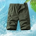 thumbnail image 2 of KAOOCXU Simple Trousers For Men Solid Color Stylish Cargo Shorts Casual Drawstring Straight Leg Sweatpants With Zipper Up Pockets Suitable Casual Formal Occasions, 2 of 4