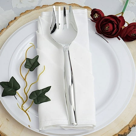 Balsacircle 9 75 Inch Silver Disposable Plastic Party Serving Fork