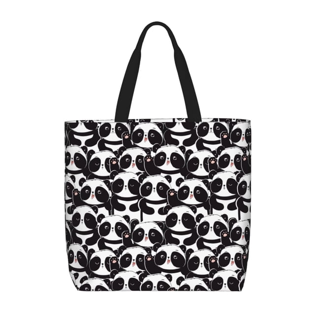 Easygdp Panda Bolsa Tote para Mujer, Bolso de Hombro para Trabajo, Playa, Viajes, Compras y Supermercado