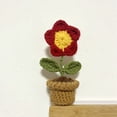 thumbnail image 6 of DIY Handwoven Mini Potted Flower Rose Office Desktop Ornamental Potted Plants Woolen Thread Finished Product Home Decoration, 6 of 16