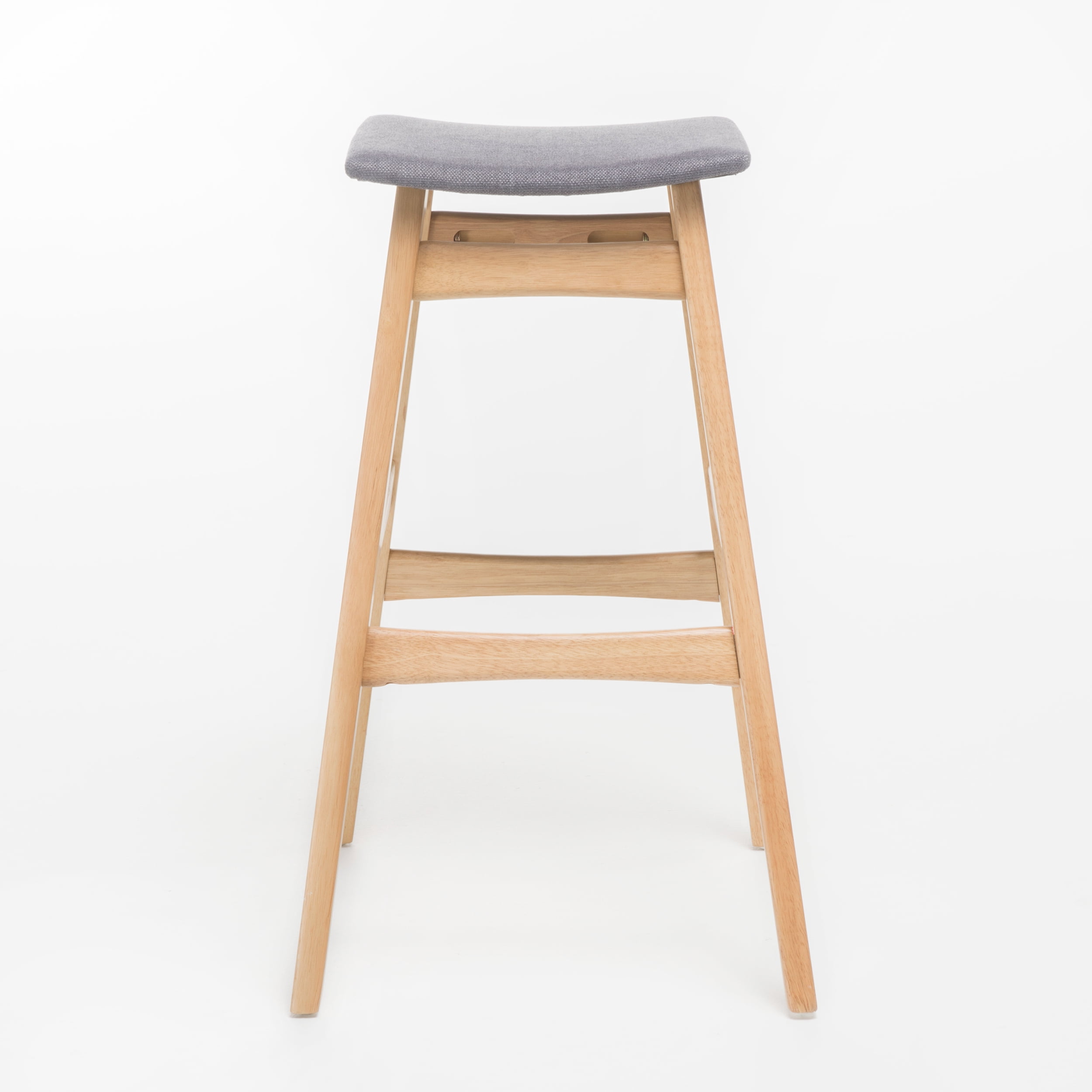 Noble House Jackie Mid-Century Modern Bar Stools, Set of 2, Natural Oak, Dark Grey