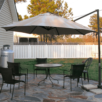 best choice products 10ft solar led patio umbrella w/usb charger Best Choice Products 10x10ft 2-Tier Square Outdoor Solar LED Cantilever Patio Umbrella w/ Base Included