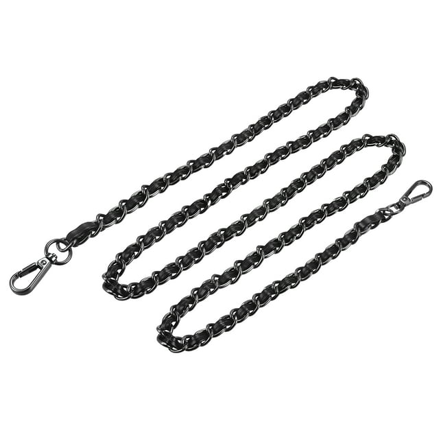 Unique Bargains Purse Chain Strap, 55' Purse Strap Shoulder Bag Replacement Strap, Black&Dark Grey