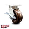 thumbnail image 2 of 5 Inch KP High Temp Phenolic Swivel Caster with Bronze Bearing and Brake SCC, 2 of 2