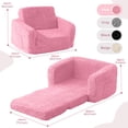 thumbnail image 7 of Kids Sofa,Foldable 2 in 1 Kids lounger,Toddler Chair Baby Convertible Sofa for Boys and Girls ,Pink, 7 of 7