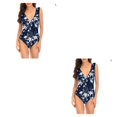 thumbnail image 1 of Soidarity Traje de baño ajustado con volantes sexy para mujer Traje de baño con cuello en V profundo Ahueca hacia fuera sin espalda Ropa de baño Type1 NO1 Soidarity CBP582097, 1 of 6