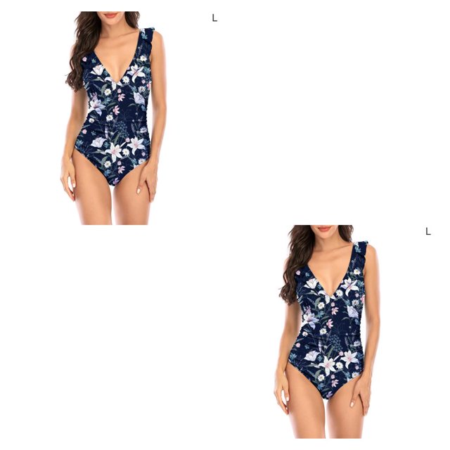 Soidarity Traje de baño ajustado con volantes sexy para mujer Traje de baño con cuello en V profundo Ahueca hacia fuera sin espalda Ropa de baño Type1 NO1 Soidarity CBP582097